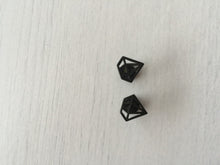 New Lady Diamond Shape Chic 316L Surgical Stainless Steel Titanium Earrings Stud BLACK COLOR