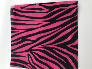 Women Men Retro Hip hop Cotton biker dance Paisley Bandana Hair Headband Wrap Pink Zebra