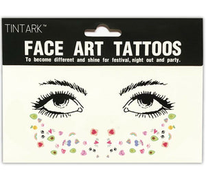 Women Tintark girl Face Mini Flower Body Temporary Tattoo Freckle art Sticker