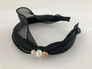 Women Lady Girls Lace Elegant Retro Pearl Hair Wrap  Head Band Headband Hoop