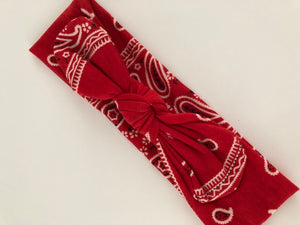 Women Girl Retro boho Hiphop Paisley Bandana Hair Band Bow knot Cotton Headband