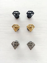 New Lady Diamond Shape Chic 316L Surgical Stainless Steel Titanium Earrings Stud