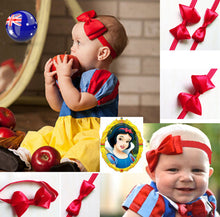 Girl Kid Children Baby Red Ribbon Bow Snowwhite Elastic Hair head band headband