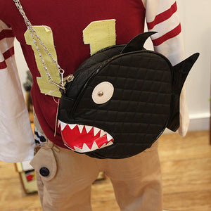 Girls Kids Boys Cute School Shark Fish shape cool messenger travel chain Bag