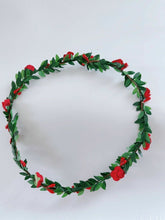Women Girl Flower Fairy Boho Bridal Simple Beach Tiara Crown hair headband Garland Red