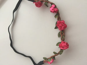 Women Girl Flower Fairy Bohemian Braid Beach Tiara Crown Suede hair headband