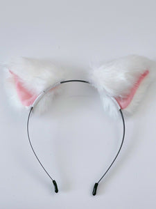 Women Children Fluffy Fur Cat Kitty fox animal Costume Ear Party Hair head band White Fur Fluffy Ear Headband