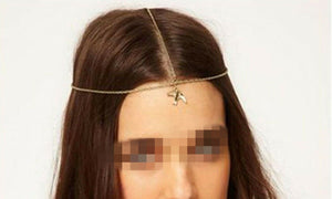 Women Girls Metallic Dove bird BOHO Hippie Hair head band Cuff chain Headband