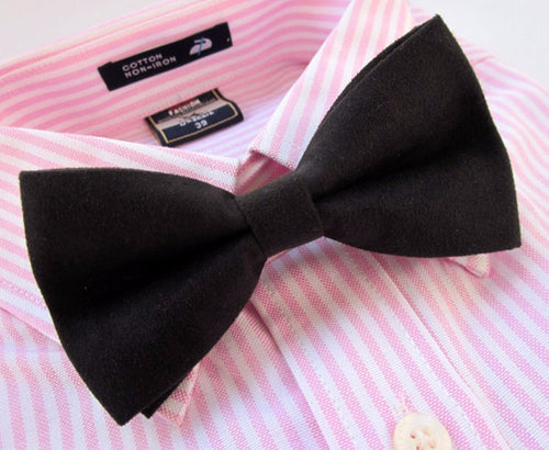 NEW MENS Adult Man Party Suede Cocktail Formal Wedding bow tie Necktie bowtie Black bowtie