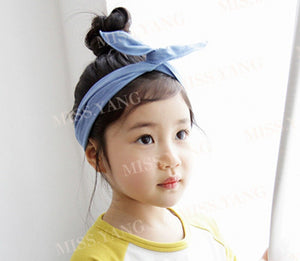 Girls Kids Children Baby Cute Princess Party Bunny Ear Wire Hair Head Band Wrap BLUE