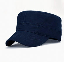 Women Men father's day Flat Top Cotton Military Sun Outdoor Travel golf Cap Hat Navy Blue