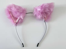 Women Children Fluffy Fur Cat Kitty fox animal Costume Ear Party Hair head band Light Purple Fur fluffy Ear Headband