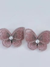 2X Women Lady Girl Fairy Embroidery Lace BUTTERFLY Head Hair side Clips pin 2 x Dark Purple Butterfly Clips