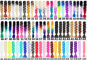 Mermaid Rainbow Kanekalon Braided Braiding Hair Wig Piece extension Jumbo Braids