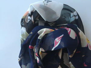 Women Lady Girl Retro Floral Chiffon Cross Bandana Hair Wrap Head band headband