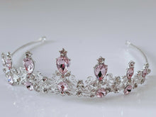 Women Wedding Prom Girls Red Pink Sliver Crystal Party Hair Headband Crown Tiara