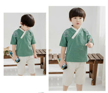 Kid Boys Chinese New Year Asian Traditional TANG HAN Linen Party Costume outfits