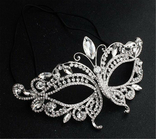 Women Metallic Crystal VENETIAN Masquerade Halloween Fancy Ball Face Eye Mask