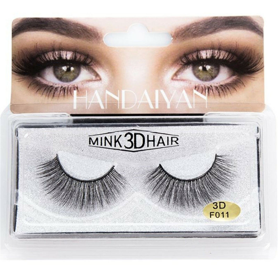 AU Women 3D Natural Look Long Volume Fake MINK Hair False Eyelashes Extension F011