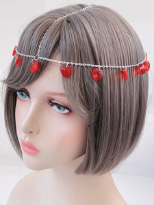 Women Party heart beads boho Bohemian Metal Hair Chain Headband forehead band