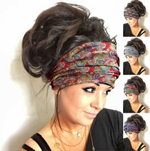 Women Boho Bohemian Paisley Dreads Wide Bandana Yoga Hair Band Headband Durag