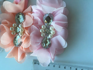 Baby Girl Floral Headband Set - Pearl & Rhinestone Flower Design for Special Occasions