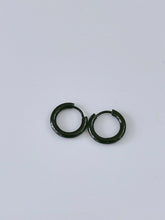 Mans Women Titanium plated Basic Gothic Black Earrings Huggies Hoop No Allergy