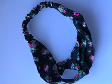 Women Lady 70' 80' Retro Boho bohemian floral Party Cross scarf Hair head band