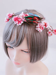 Women Girls Butterfly Flower Leaf Beach Crown hair headband Garland Headwear