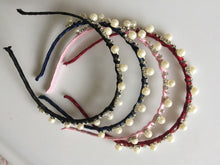 Women Girls Retro Pearl Bride Crystal Bling princess party hair head band Hoop