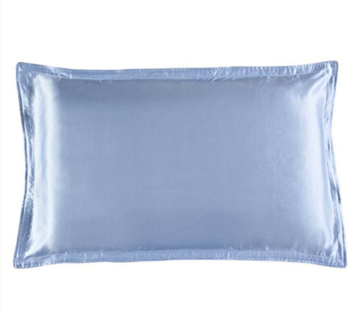 AU Beauty Satin Standard 100% Real Genuine Mulberry Silk Pillow Case Cover 48x74 1x Sky Blue