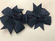 2x Girl Grosgrain School Ribbon Bow Hair Ponytail Tie Up Elastic band scrunchies