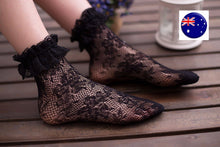 Women Girls Ankle Fancy Retro Lace Ruffle frilly Princess School Short Socks