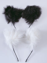 Women Girl Fluffy Fur Cat Kitty fox Bear Costume Ear Party Hair head band Hoop