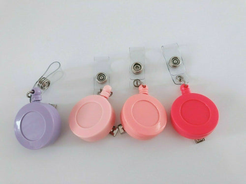 4X Retractable Badge Holder Reel Swipe Card Security ID Pull Tag Alligator Clip 4x Pinkish Tags