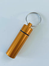 Travel Portable Alluminium Pills Medicine Tube Box Container Key Ring Holder