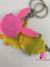 3x Easter Party Egg Bunny chicken Keyrings Or Snap Slap on Bracelet Favors Gift