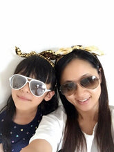 Women Girls Leather Metallic Look Rock star bunny ear Party Hair head band