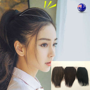 Women Natural 100% Human Real Hair side Volume Up Wig Piece Hairpiece Clip on