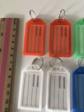 8x Light Plastic Travel Luggage School bag Name ID Badge Tag Label Key Rings AU
