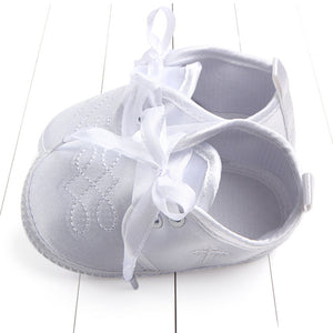 Baby Shower Boy Kid Infant White Christening Cross Wedding Party first Shoes