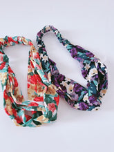 Women Retro Flower Boho Bohemian Twist Cross hair headband Head band bandana