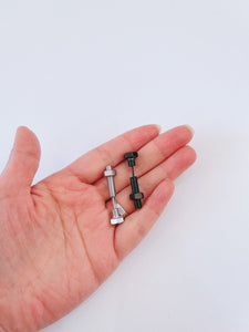 1 Gothic Halloween Titanium Fake Nail Screw Bolt Stud Bar Piercing Stud Earring