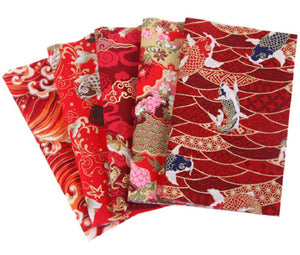 5x Craft Japanese Pattern Fabric Cloth Pieces Sewing Patchwork Wrap Material