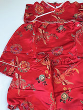 Kid Girl Chinese New Year Asian Red Qipao Traditional Summer Tops Dress +Shorts