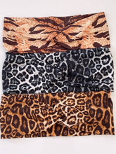 Women Girl Retro Hiphop Leopard Animal Bandana Hair Band Cross Twisted Headband