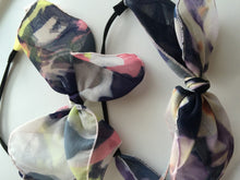Women Lady Navy Fancy Retro big bow scarf party Hair head band Elastic HEADBAND
