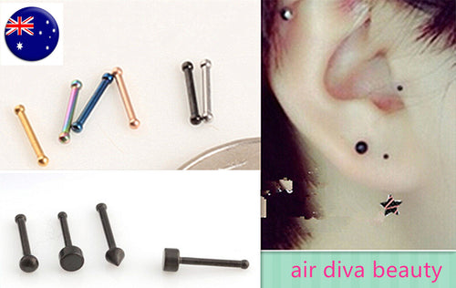1PC Surgical Stainless Titanium Mini small Ear Earring Nose Studs Body Piercing GOLD COLOR 1 Piece in Cone