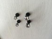 Man Women black bling Crystal Rhinestone Surgical Piercing studs Cubic Earrings