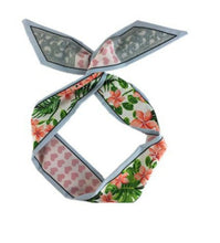 Women Girl retro Boho Paisley Heart Wire bow scarf Hair band headband bandana Heart Floral
